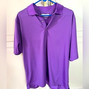Purple Donald Ross polo shirt from broadmoor golf club